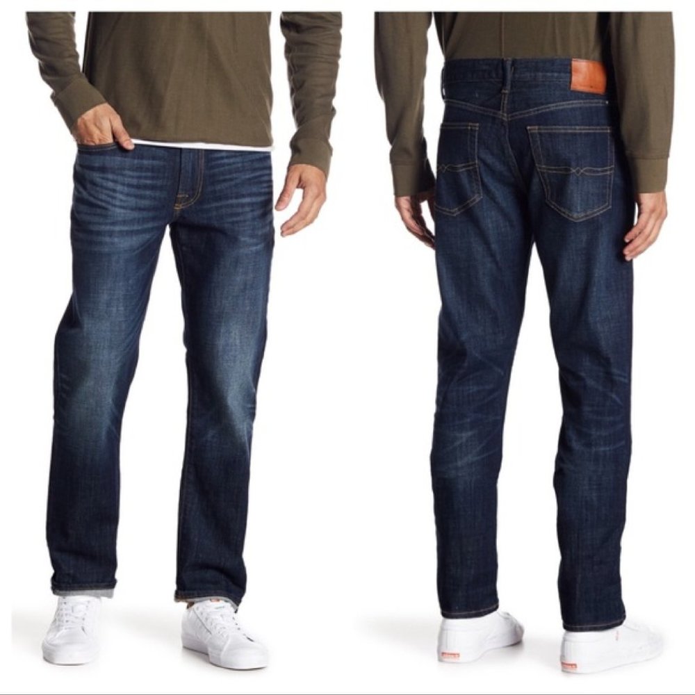 Lucky Brand Mens 121 Slim Stretch Fit Dark Wash Athletic Denim Jeans Size 36/34